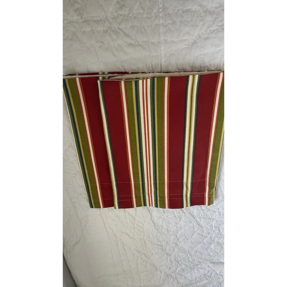 Colorful Striped Valances Red Lined Custom Made Set Of 2 Summer Rainbow Stripes